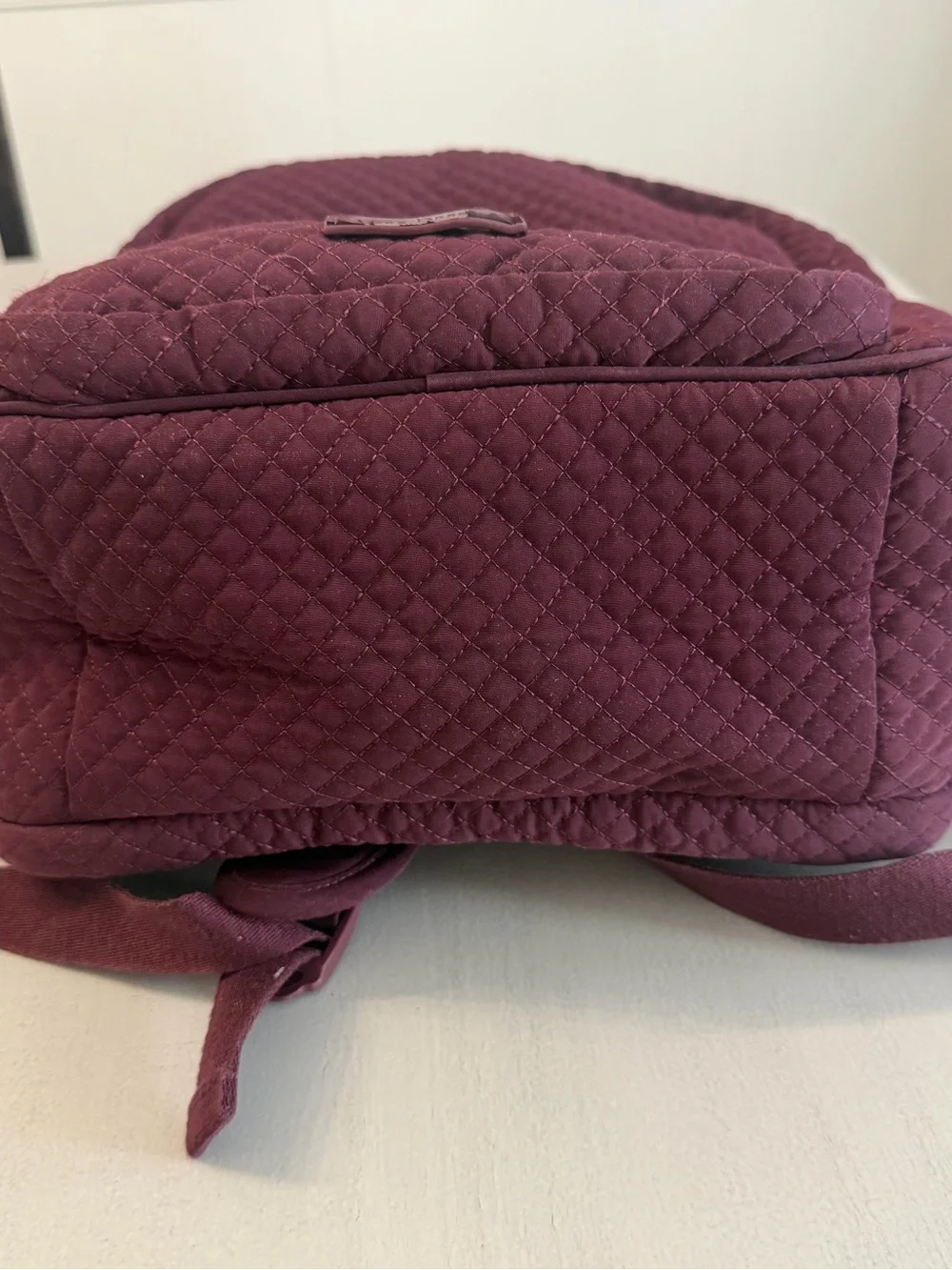 Vera Bradley Maroon Quilted Diaper Bag Backpack with Removable Changing Pad GUC